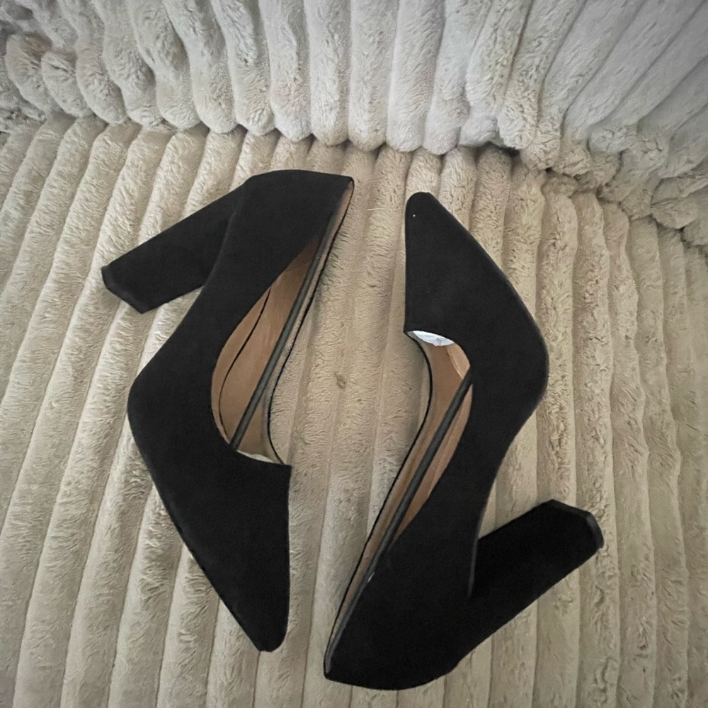 SHEIN Black Heels Classic Suede